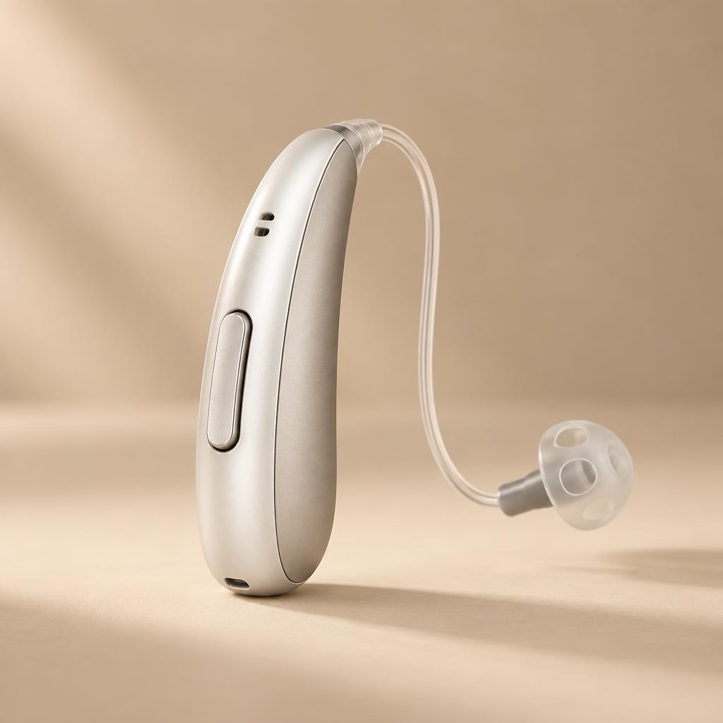Illustration d’une aide auditive de type contour d’oreille